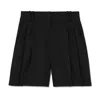 Another Tomorrow Fluid Pleated Shorts In Black