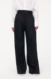 Another Tomorrow Pleated Trouser In Black