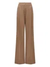 Another Tomorrow Pleated Trouser In Brown