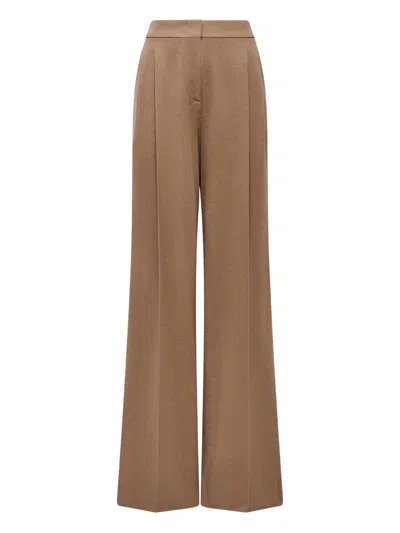 Another Tomorrow Pleated Trouser In Brown