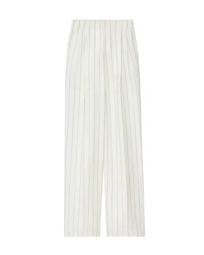 Another Tomorrow Pleated Trouser In White