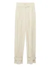 Another Tomorrow Womens Off White Tab Pleat Wide-leg Woven Trousers In 中性色