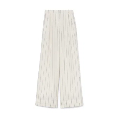 Another Tomorrow Pleated Trousers In Black,off White