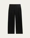 Another Tomorrow Oversized Wool Wide-leg Pants In Black