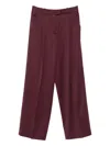Another Tomorrow Exclusive Oversized Wool Wide-leg Pants In Burgundy