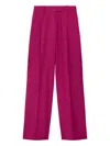 Another Tomorrow Pleated Wide-leg Wool Pants In 粉色