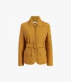Another Tomorrow Quilted Belted Jacket In Goldenrod