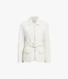 Another Tomorrow Quilted Belted Jacket In Parchment