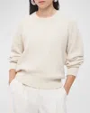 Another Tomorrow Recycled Cashmere Wool Sweatshirt In Ivory