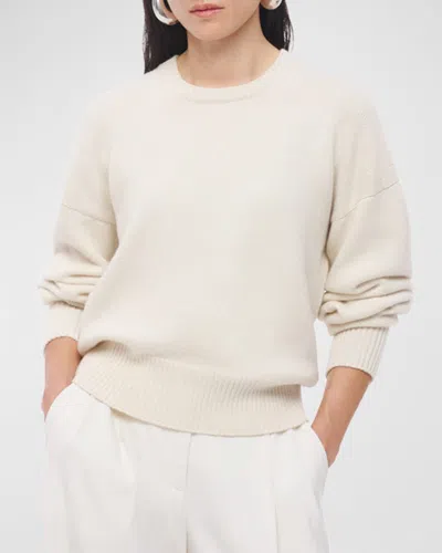 Another Tomorrow Recycled Cashmere Wool Sweatshirt In Ivory