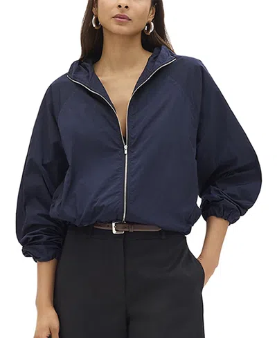 Another Tomorrow Recycled Nylon Short Blouson In Blue