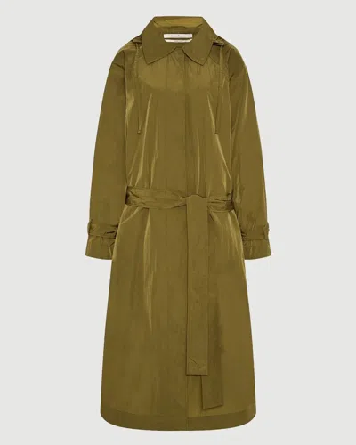 Another Tomorrow Recycled Nylon Trench In Green