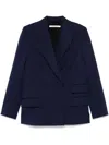 Another Tomorrow Relaxed Double-breasted Jacket In Blue