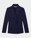 Another Tomorrow Relaxed Double-breasted Jacket In Indigo