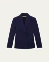 Another Tomorrow Relaxed Double-breasted Jacket In Indigo