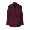 Another Tomorrow Relaxed Double-breasted Jacket In Purple