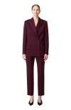 Another Tomorrow Relaxed Double Breasted Jacket In Purple