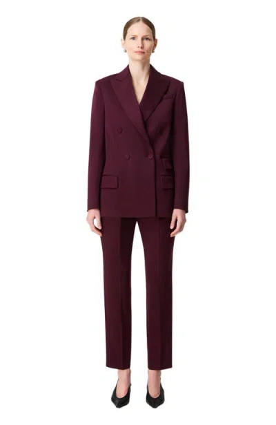 Another Tomorrow Relaxed Double Breasted Jacket In Purple