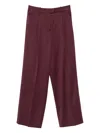 Another Tomorrow Exclusive Oversized Wool Wide-leg Pants In Burgundy