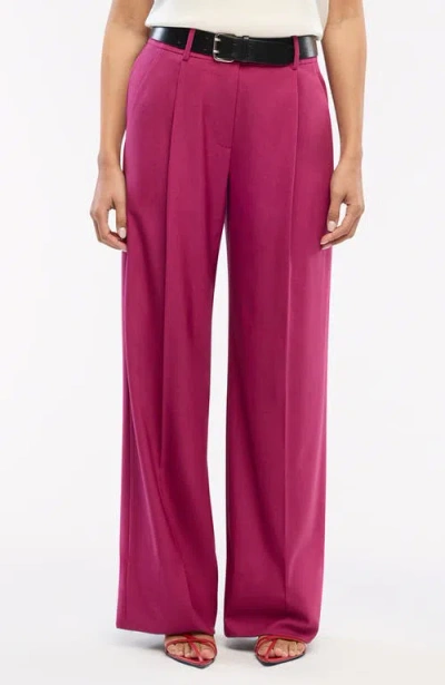 Another Tomorrow Relaxed Wide Leg Pant In Magenta