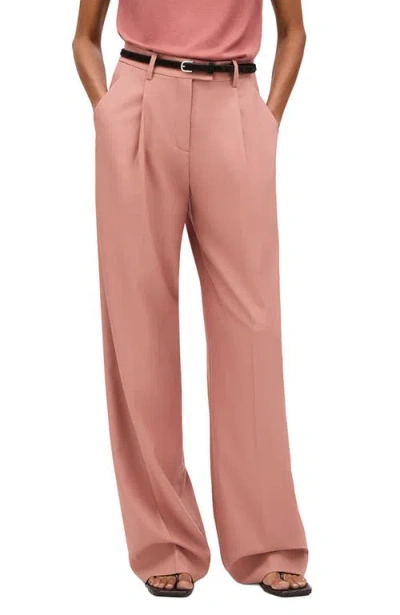 Another Tomorrow Relaxed Wide Leg Pant In Pink