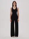Another Tomorrow Deep V Tank Knit In Black