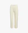 Another Tomorrow Ribbed-knit Cropped Trousers In Cream
