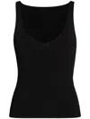 Another Tomorrow Deep V Tank Knit In Black