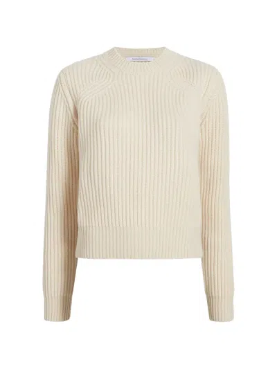 Another Tomorrow Ribbed-knit Cashmere Sweater In Neutral