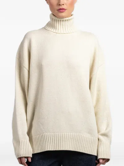 Another Tomorrow Roll-neck Sweater In White