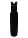 Another Tomorrow Ruched Maxi Tank Dress In Schwarz