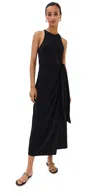 Another Tomorrow Sarong Tie Dress Black