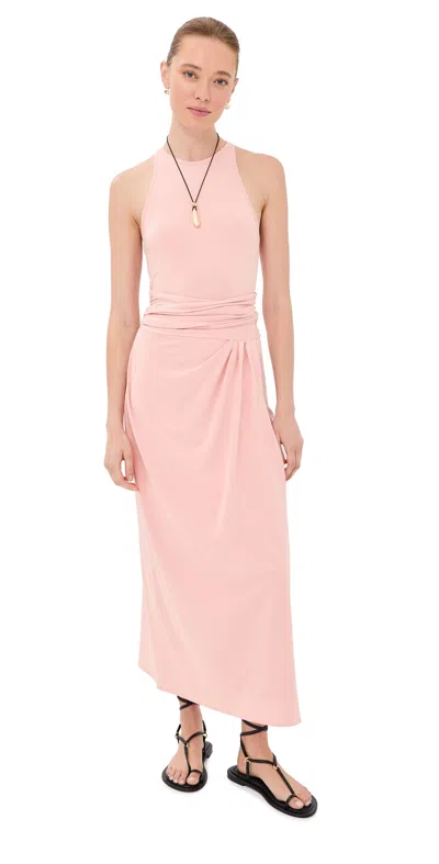 Another Tomorrow Stretch-jersey Midi Dress In Pink