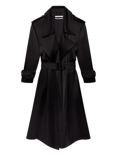 ANOTHER TOMORROW SATIN-FINISH TRENCH COAT