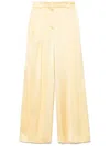 Another Tomorrow Satin Pleated Trouser In Beige