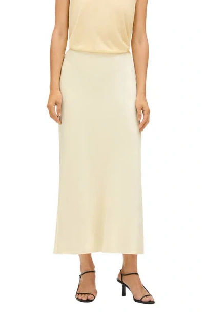 Another Tomorrow Satin Skirt In Neutral