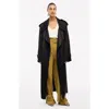 Another Tomorrow Satin Soft Trench In Black