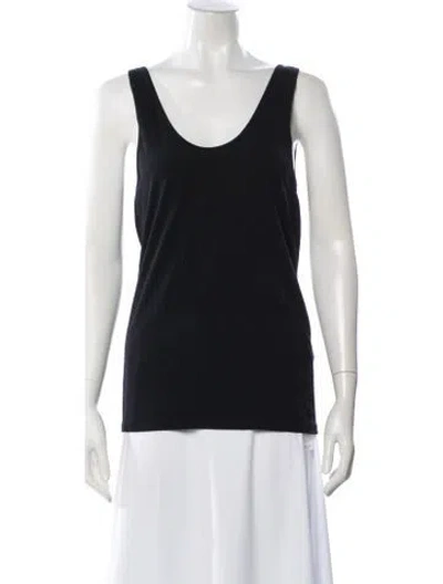 Pre-owned Another Tomorrow Scoop Neck Sleeveless Top In Gray