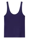 Another Tomorrow Scoop-neck Tank Top In Indigo