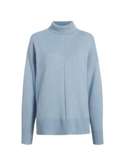 Another Tomorrow Seam-detail Cashmere Turtleneck Sweater In Blue