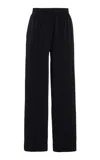 Another Tomorrow Seamed Cotton Pants In Black