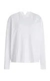 Another Tomorrow Seamed Cotton Top In White