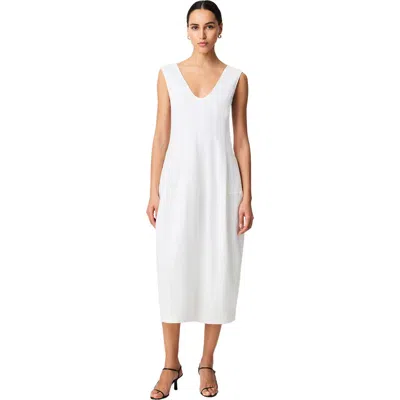 Another Tomorrow Seamed Dress In White
