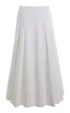 Another Tomorrow Panelled Cotton-poplin Maxi Skirt In White