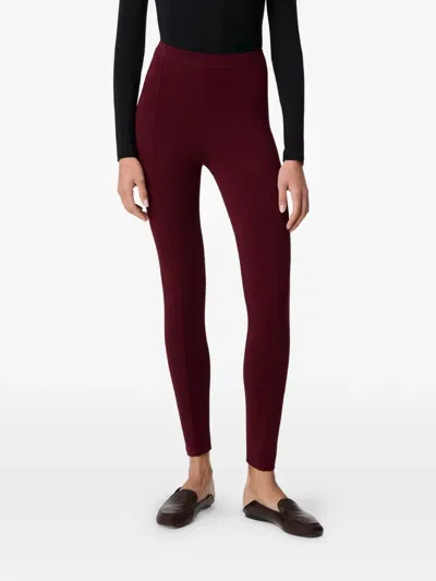 Another Tomorrow Seamed Leggings In Red