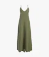 Another Tomorrow Seamed Linen Maxi Slip Dress In Fern