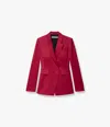 Another Tomorrow Seamed Waist Jacket In Ruby