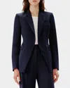 Another Tomorrow Seamed Waist Wool Jacket In Navy