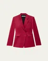 Another Tomorrow Seamed Waist Wool Jacket In Ruby