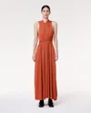 Another Tomorrow Shirred Midi Dress In Off White